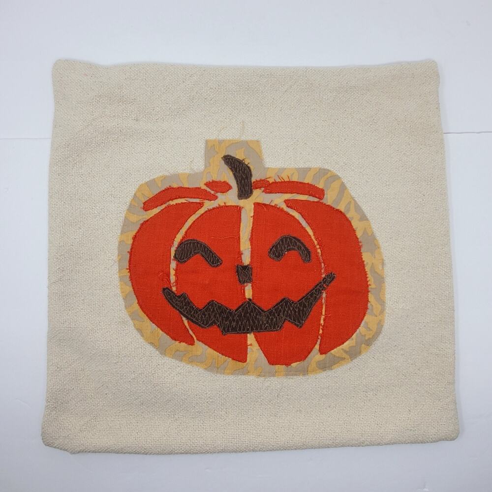 Pottery Barn Scary Halloween Pumpkin Jack O’ Lantern Pillow Cover 18"x18"